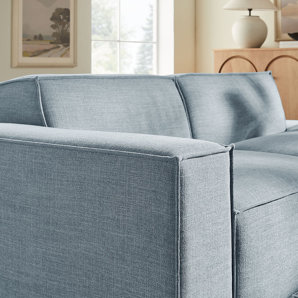 Restore 2-Piece Performance Fabric Upholstered Modular Loveseat - Sky (EEI-7425-SKY)