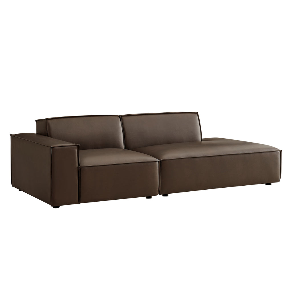 Restore 2-Piece Vegan Leather Modular Loveseat - Espresso (EEI-7426-ESP)