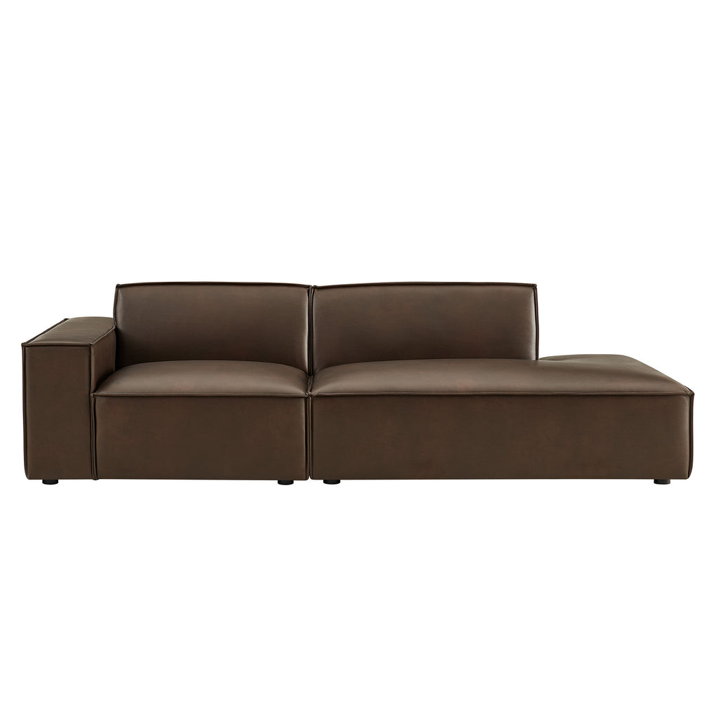 Restore 2-Piece Vegan Leather Modular Loveseat - Espresso (EEI-7426-ESP)