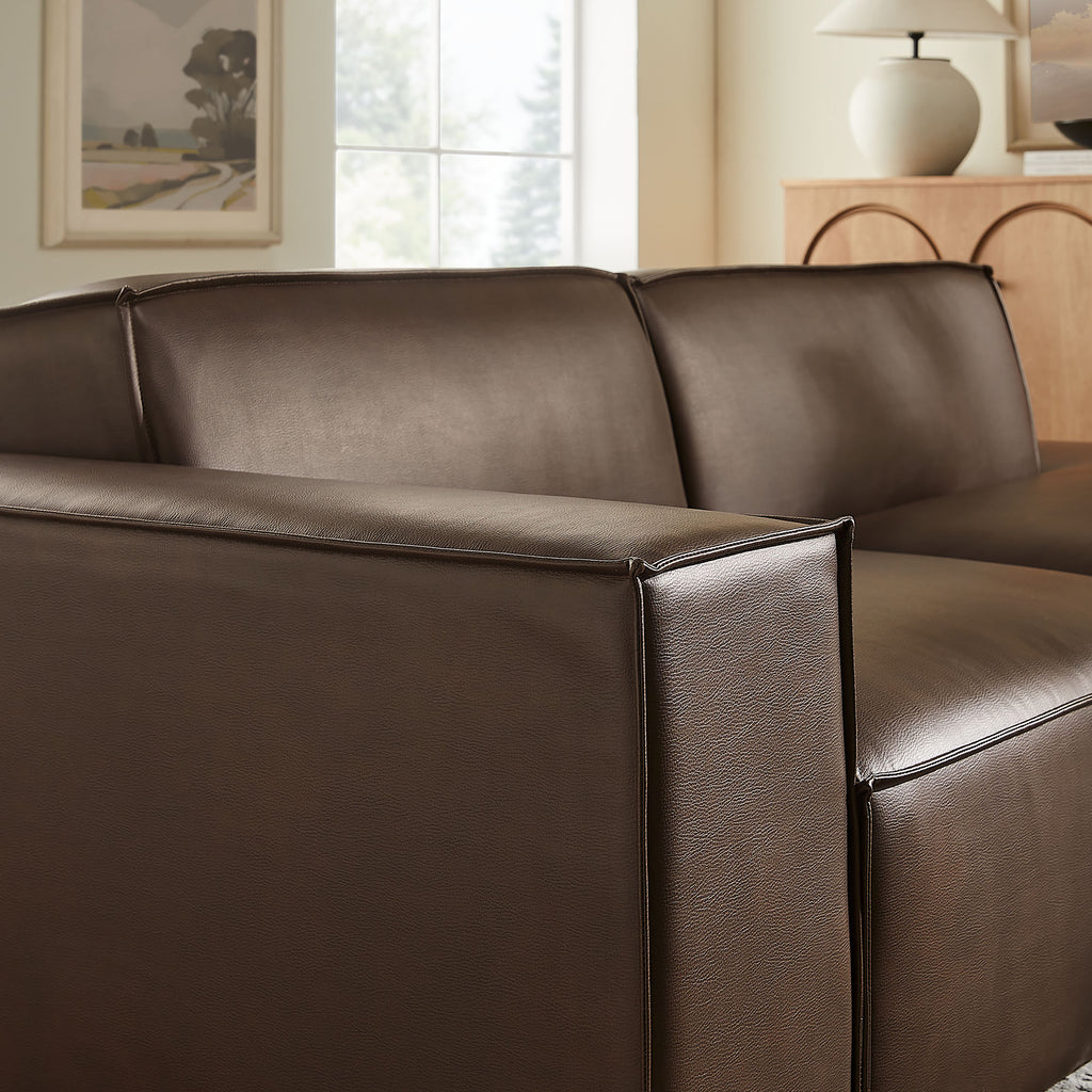 Restore 2-Piece Vegan Leather Modular Loveseat - Espresso (EEI-7426-ESP)