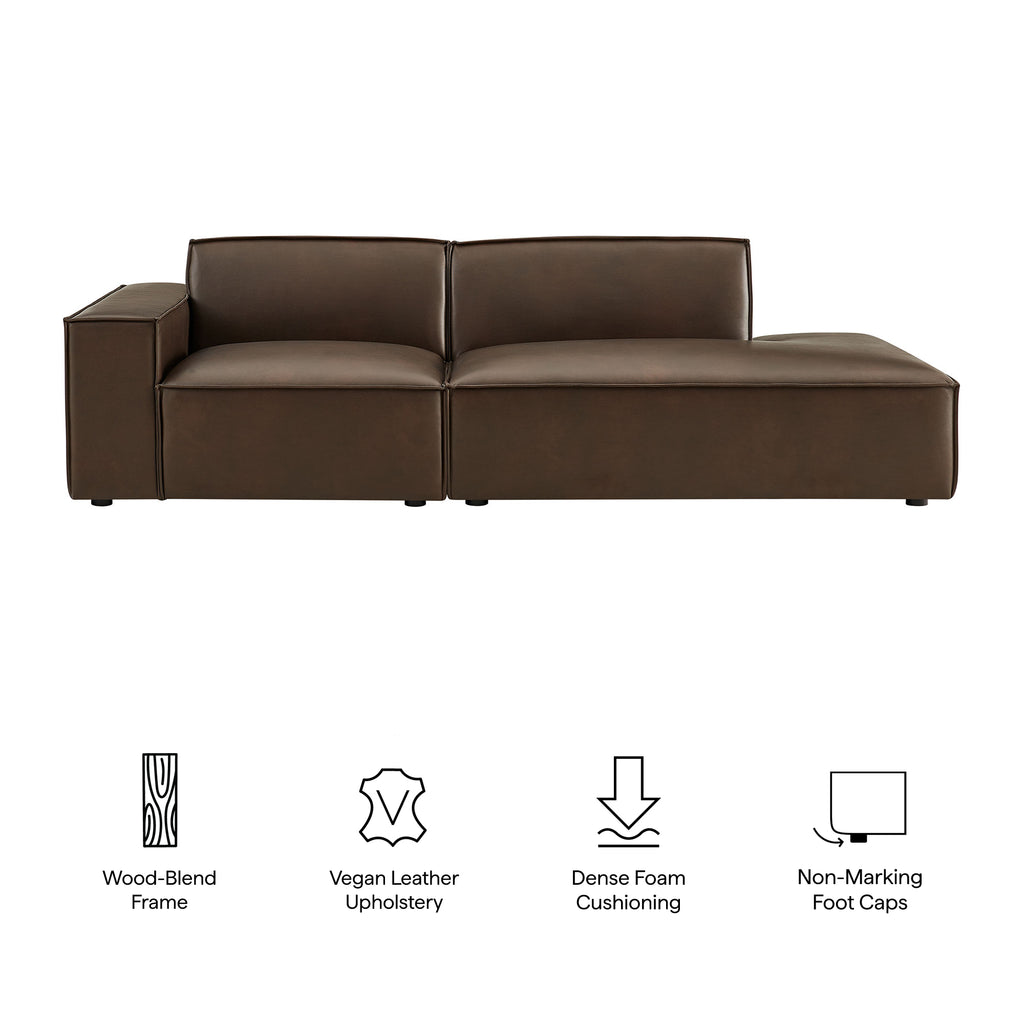 Restore 2-Piece Vegan Leather Modular Loveseat - Espresso (EEI-7426-ESP)