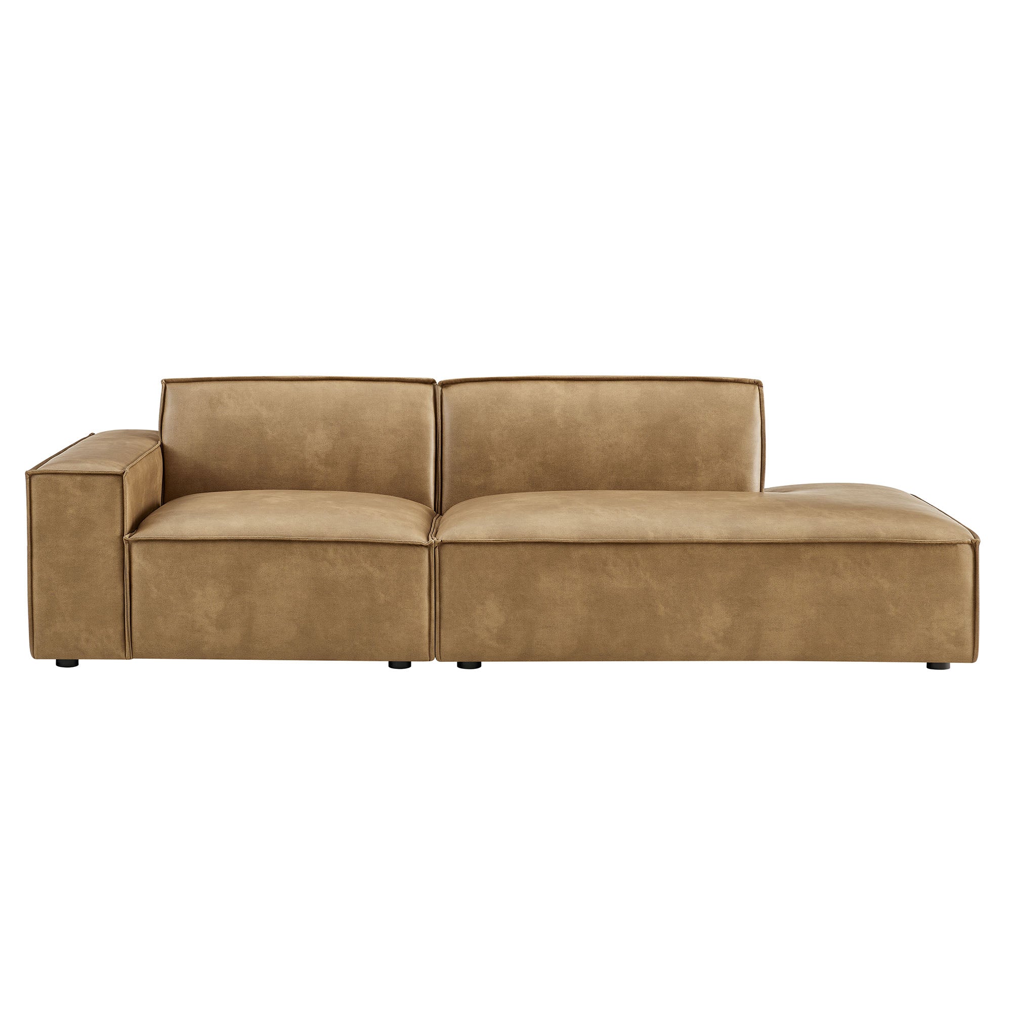 Restore 2-Piece Vegan Leather Modular Loveseat - Toast (EEI-7426-TST)