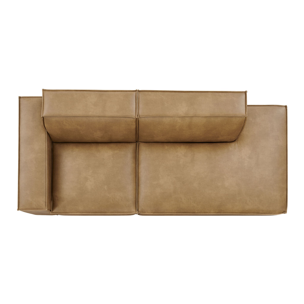 Restore 2-Piece Vegan Leather Modular Loveseat - Toast (EEI-7426-TST)