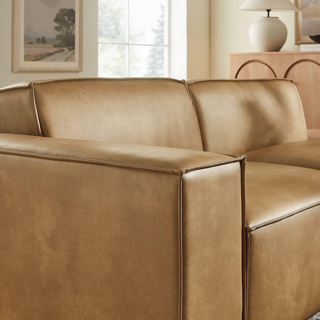 Restore 2-Piece Vegan Leather Modular Loveseat - Toast (EEI-7426-TST)