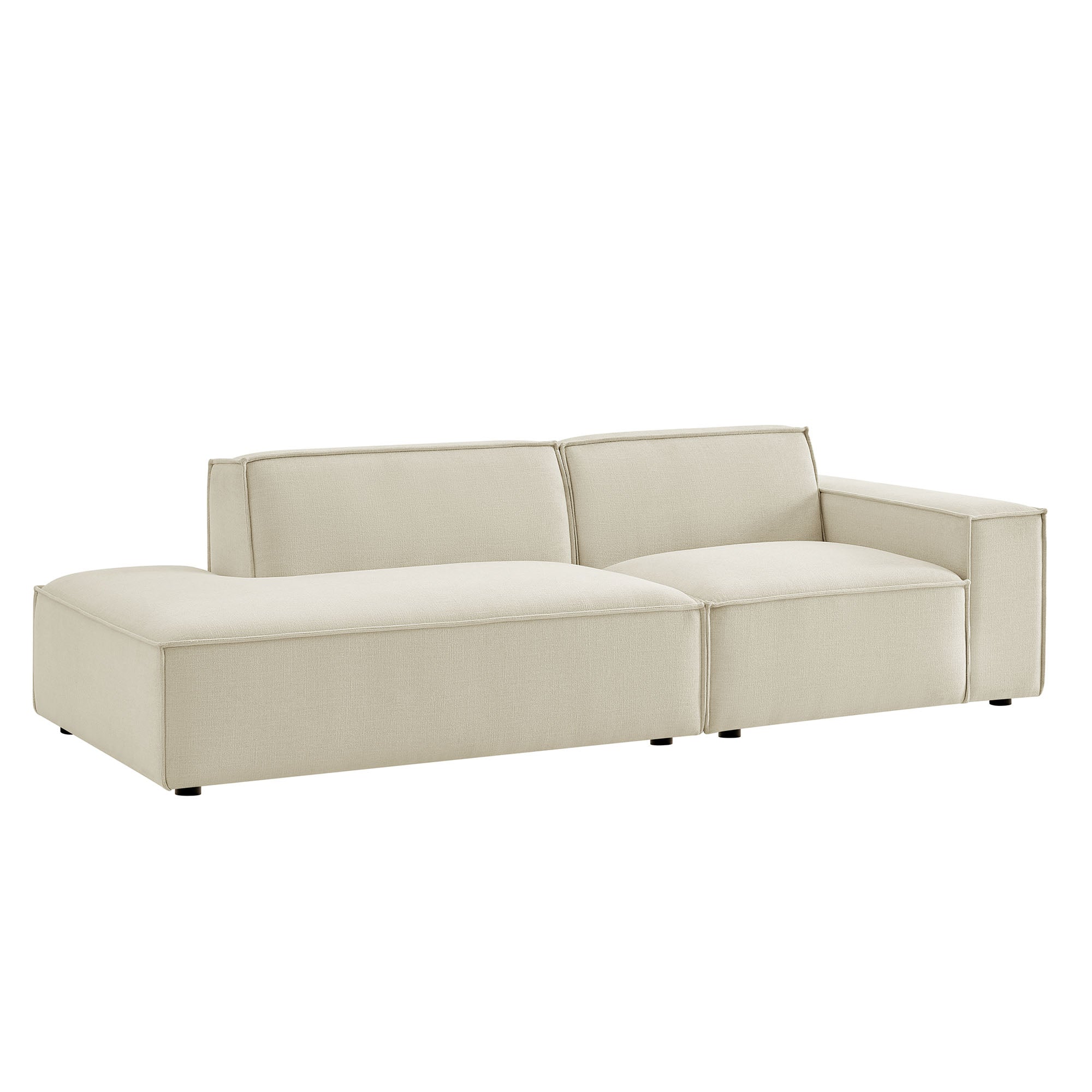 Restore 2-Piece Performance Fabric Upholstered Modular Loveseat - Ecru (EEI-7427-ECR)