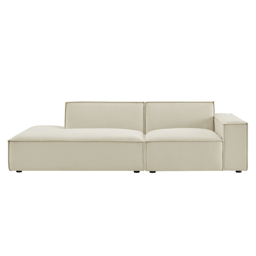 Restore 2-Piece Performance Fabric Upholstered Modular Loveseat - Ecru (EEI-7427-ECR)