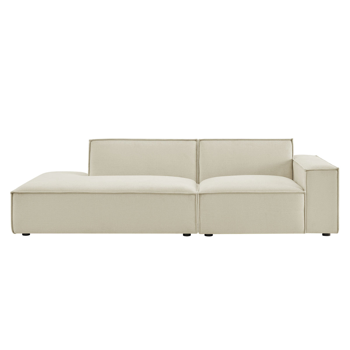 Restore 2-Piece Performance Fabric Upholstered Modular Loveseat - Ecru (EEI-7427-ECR)