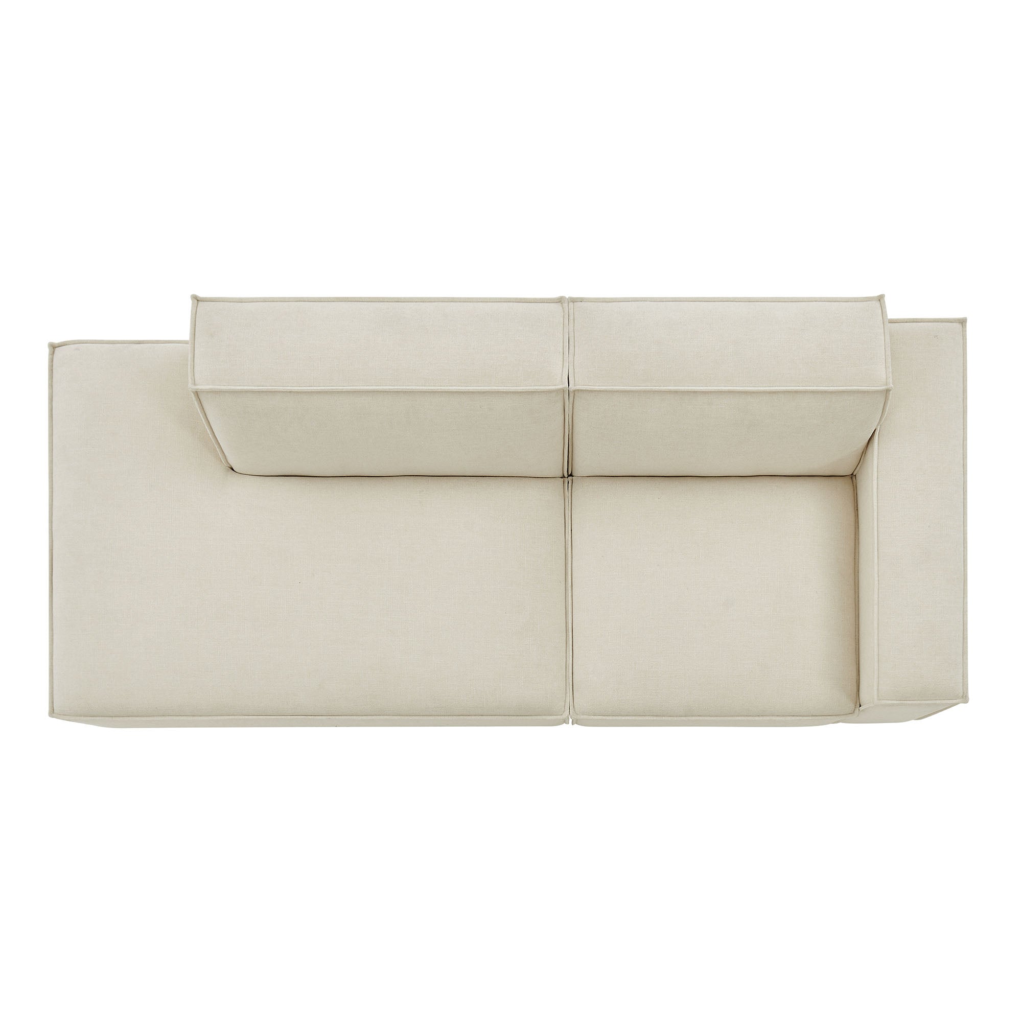 Restore 2-Piece Performance Fabric Upholstered Modular Loveseat - Ecru (EEI-7427-ECR)