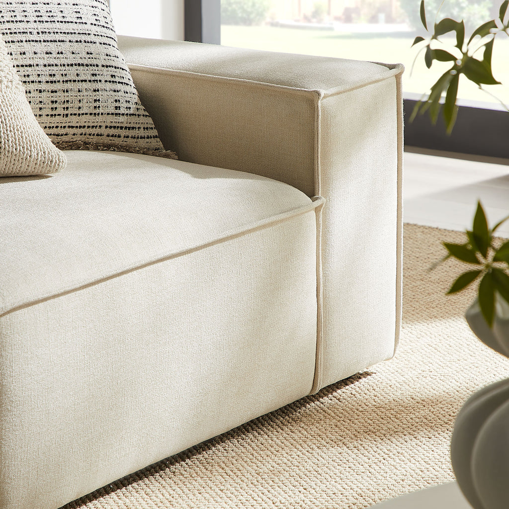 Restore 2-Piece Performance Fabric Upholstered Modular Loveseat - Ecru (EEI-7427-ECR)