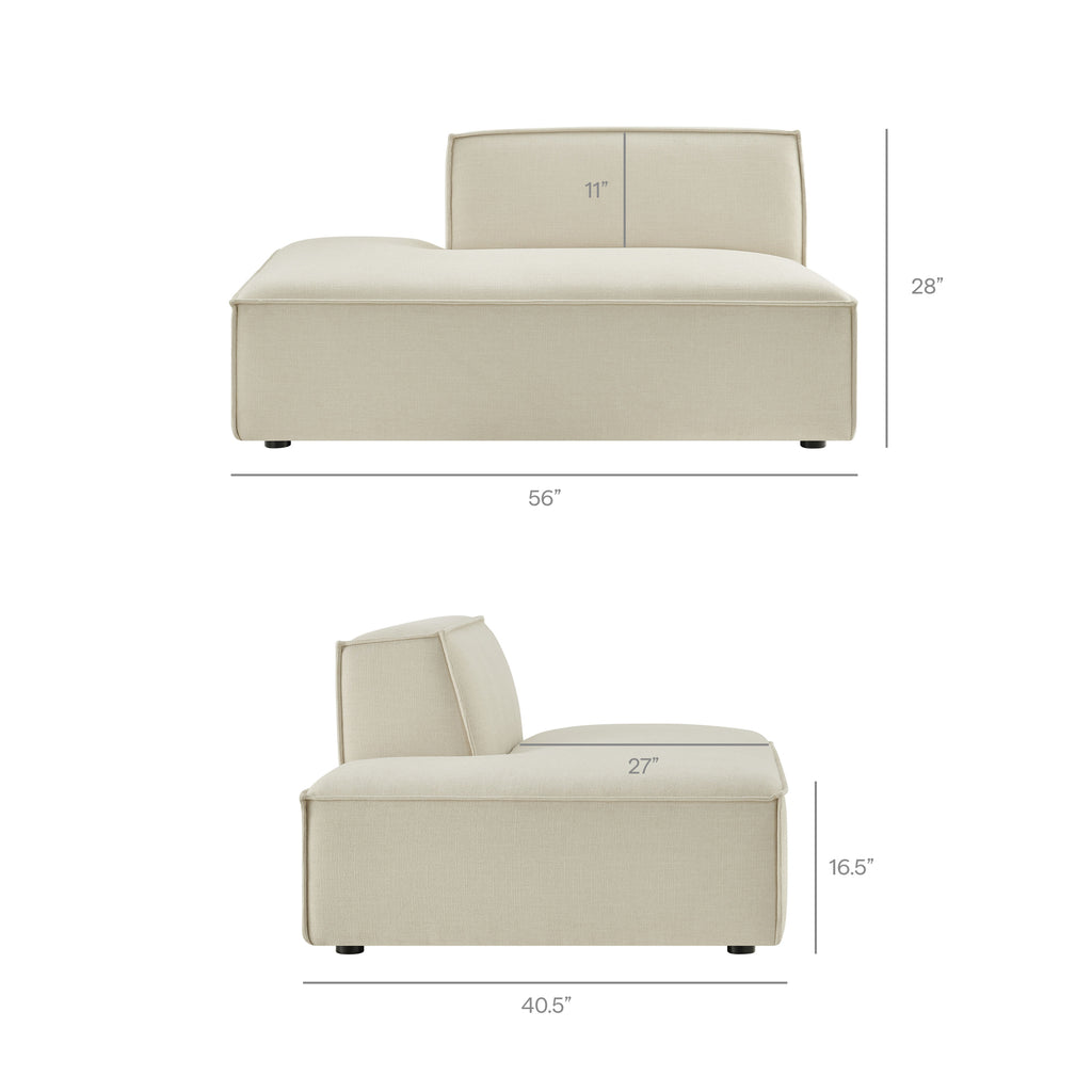 Restore 2-Piece Performance Fabric Upholstered Modular Loveseat - Ecru (EEI-7427-ECR)