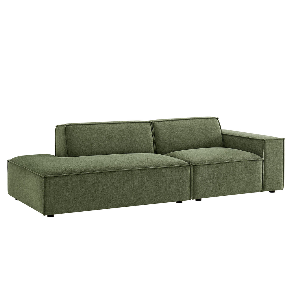 Restore 2-Piece Performance Fabric Upholstered Modular Loveseat - Foliage (EEI-7427-FOL)