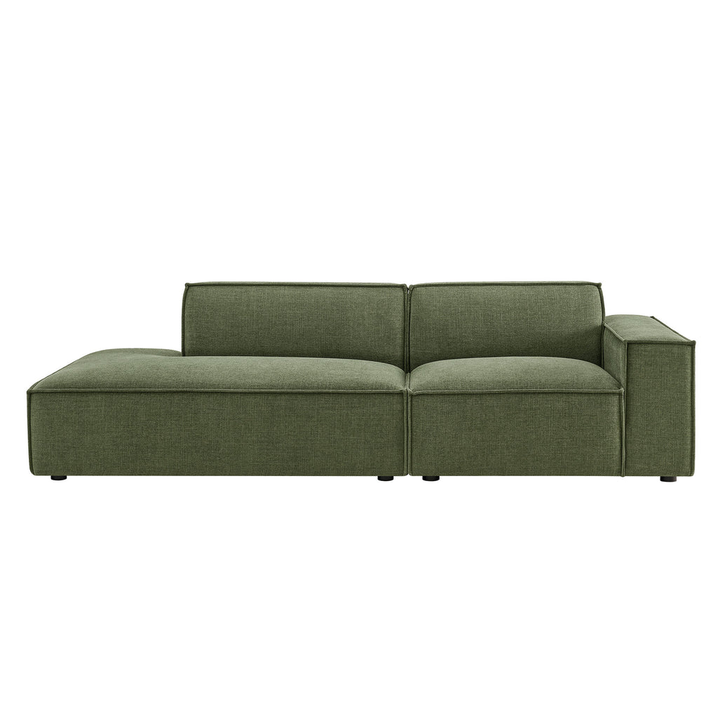 Restore 2-Piece Performance Fabric Upholstered Modular Loveseat - Foliage (EEI-7427-FOL)