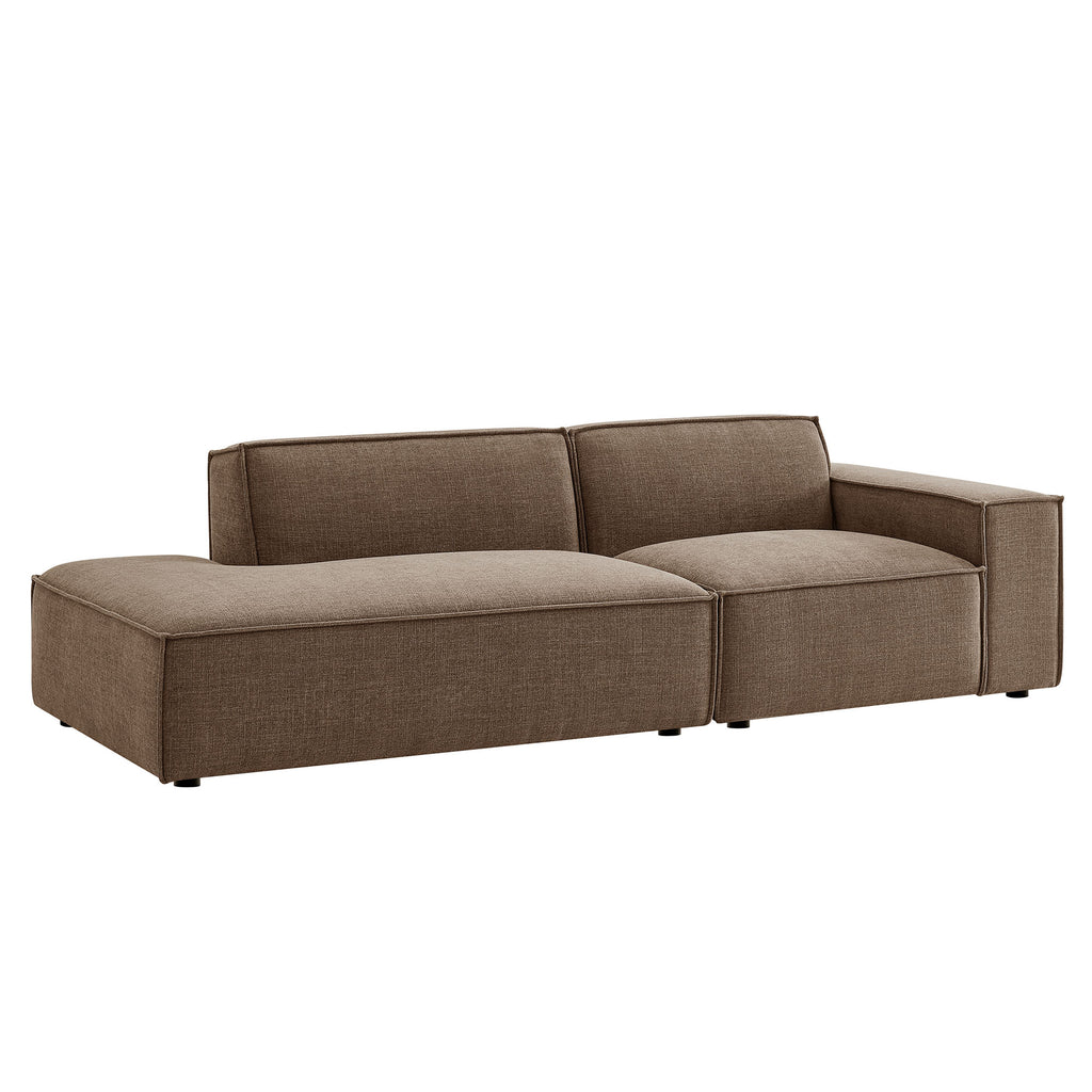 Restore 2-Piece Performance Fabric Upholstered Modular Loveseat - Mocha (EEI-7427-MOC)