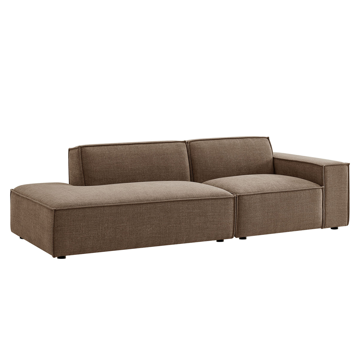 Restore 2-Piece Performance Fabric Upholstered Modular Loveseat - Mocha (EEI-7427-MOC)