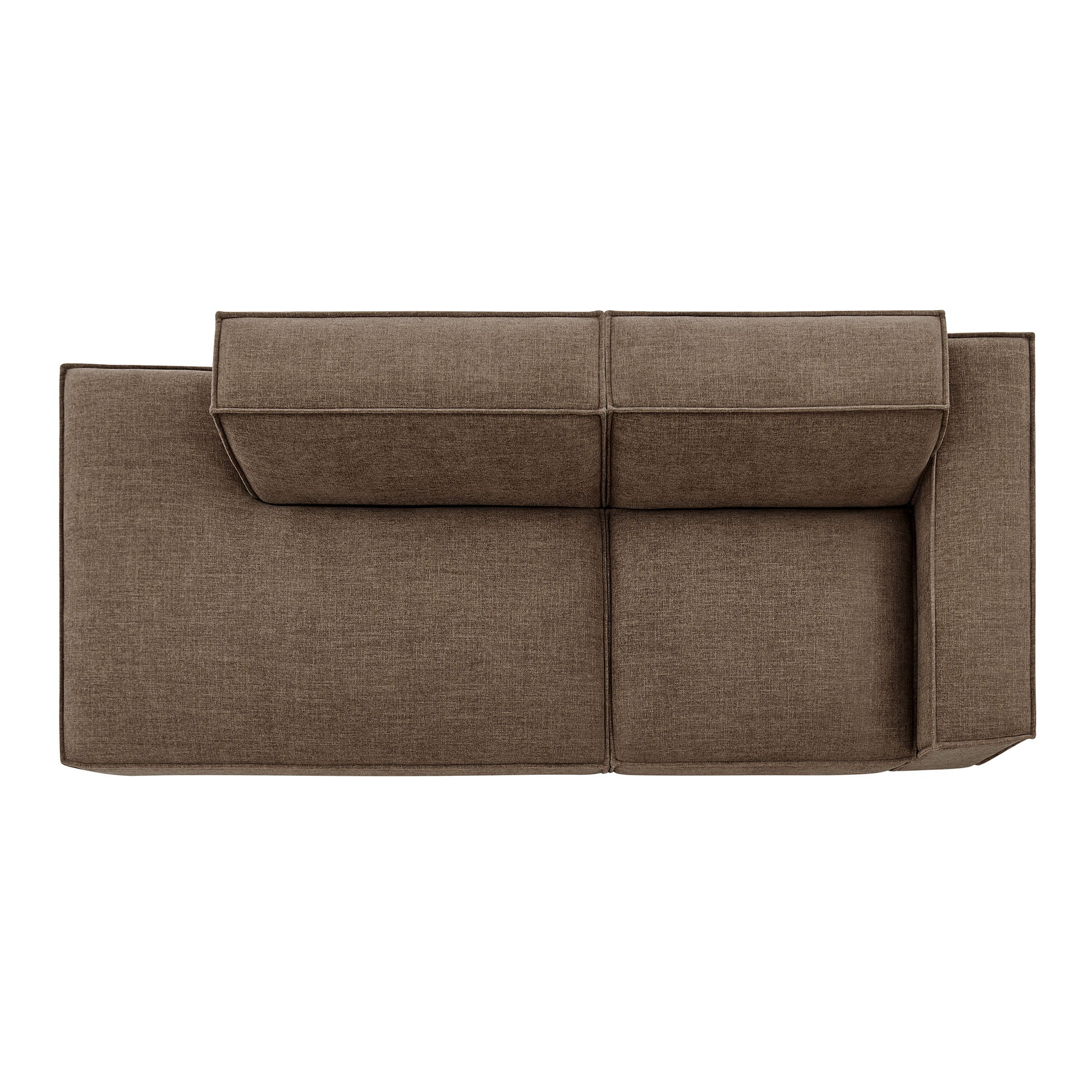 Restore 2-Piece Performance Fabric Upholstered Modular Loveseat - Mocha (EEI-7427-MOC)