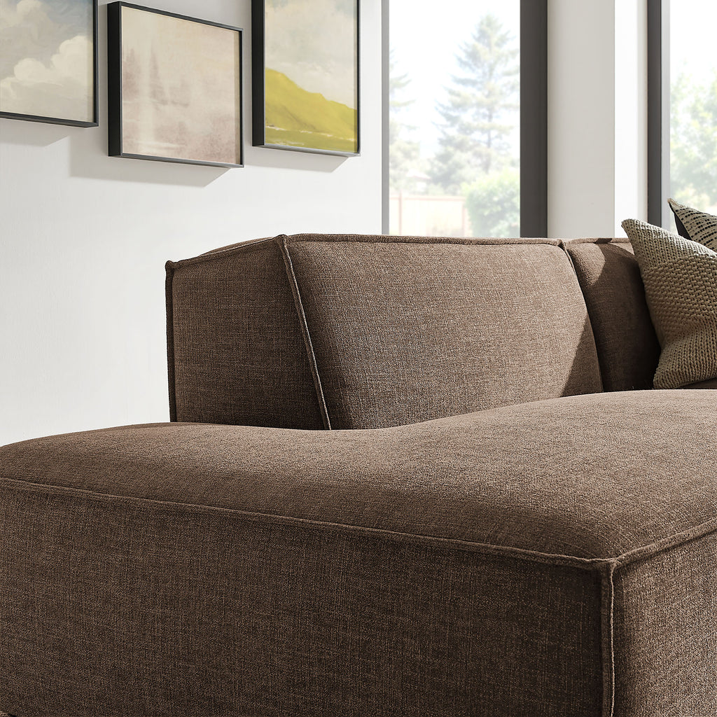 Restore 2-Piece Performance Fabric Upholstered Modular Loveseat - Mocha (EEI-7427-MOC)