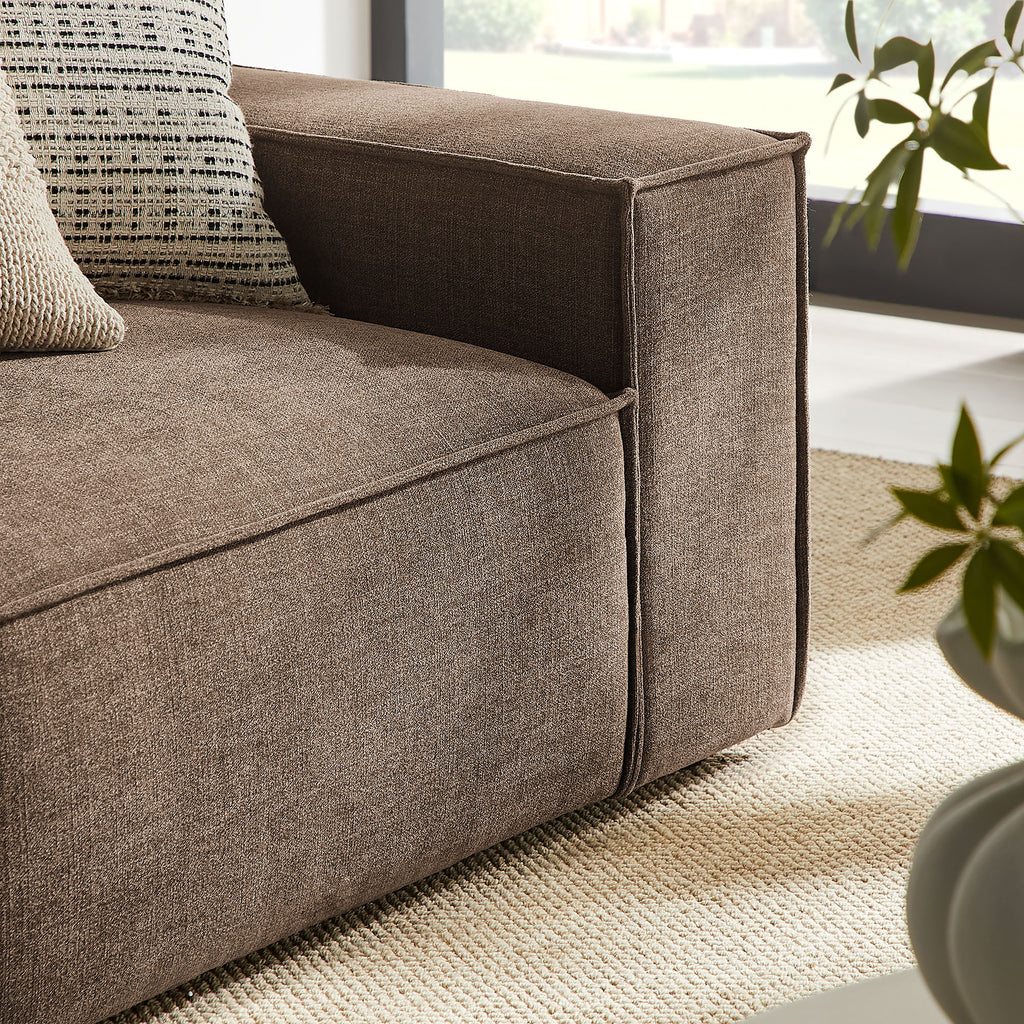 Restore 2-Piece Performance Fabric Upholstered Modular Loveseat - Mocha (EEI-7427-MOC)