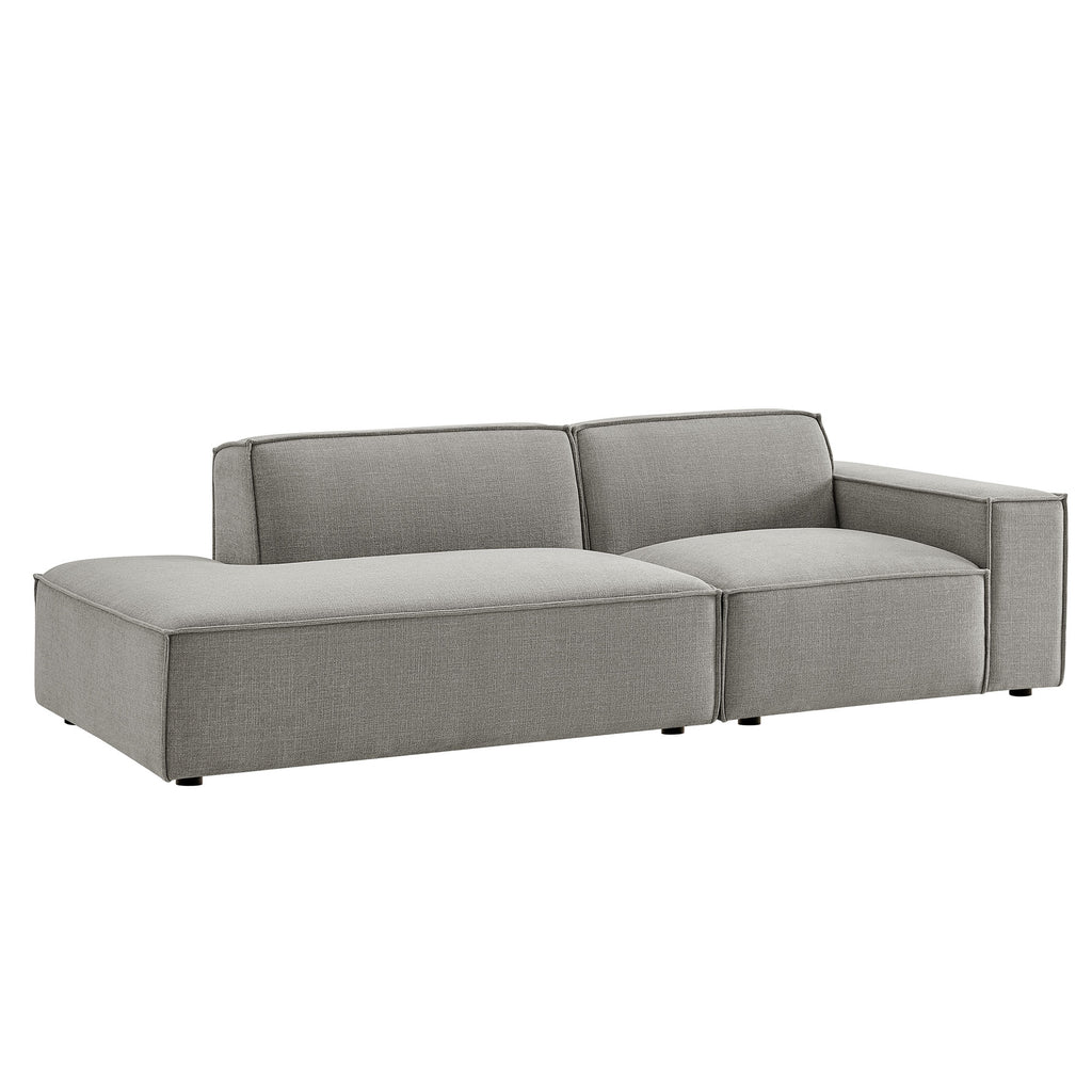 Restore 2-Piece Performance Fabric Upholstered Modular Loveseat - Pewter (EEI-7427-PEW)