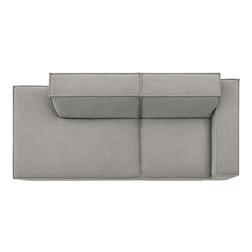 Restore 2-Piece Performance Fabric Upholstered Modular Loveseat - Pewter (EEI-7427-PEW)