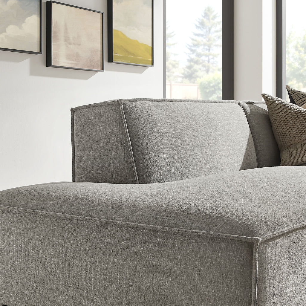 Restore 2-Piece Performance Fabric Upholstered Modular Loveseat - Pewter (EEI-7427-PEW)