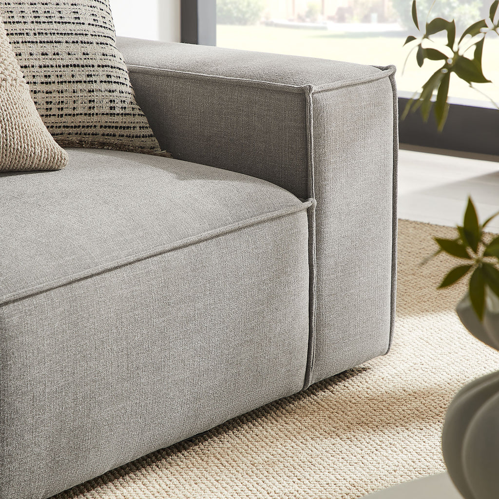 Restore 2-Piece Performance Fabric Upholstered Modular Loveseat - Pewter (EEI-7427-PEW)