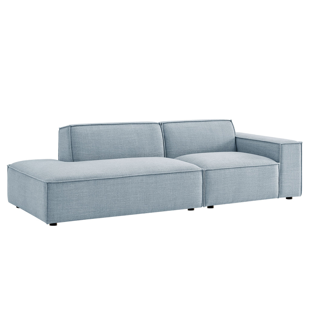 Restore 2-Piece Performance Fabric Upholstered Modular Loveseat - Sky (EEI-7427-SKY)