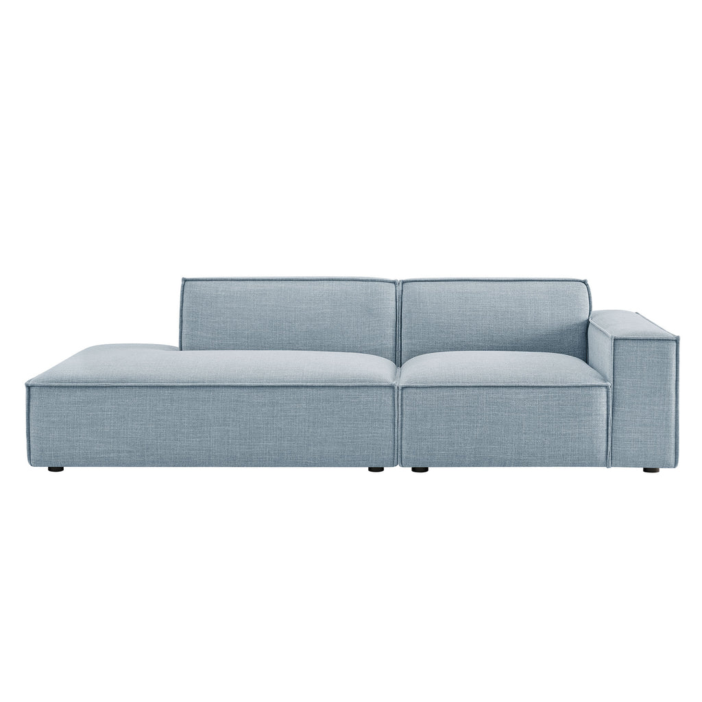 Restore 2-Piece Performance Fabric Upholstered Modular Loveseat - Sky (EEI-7427-SKY)