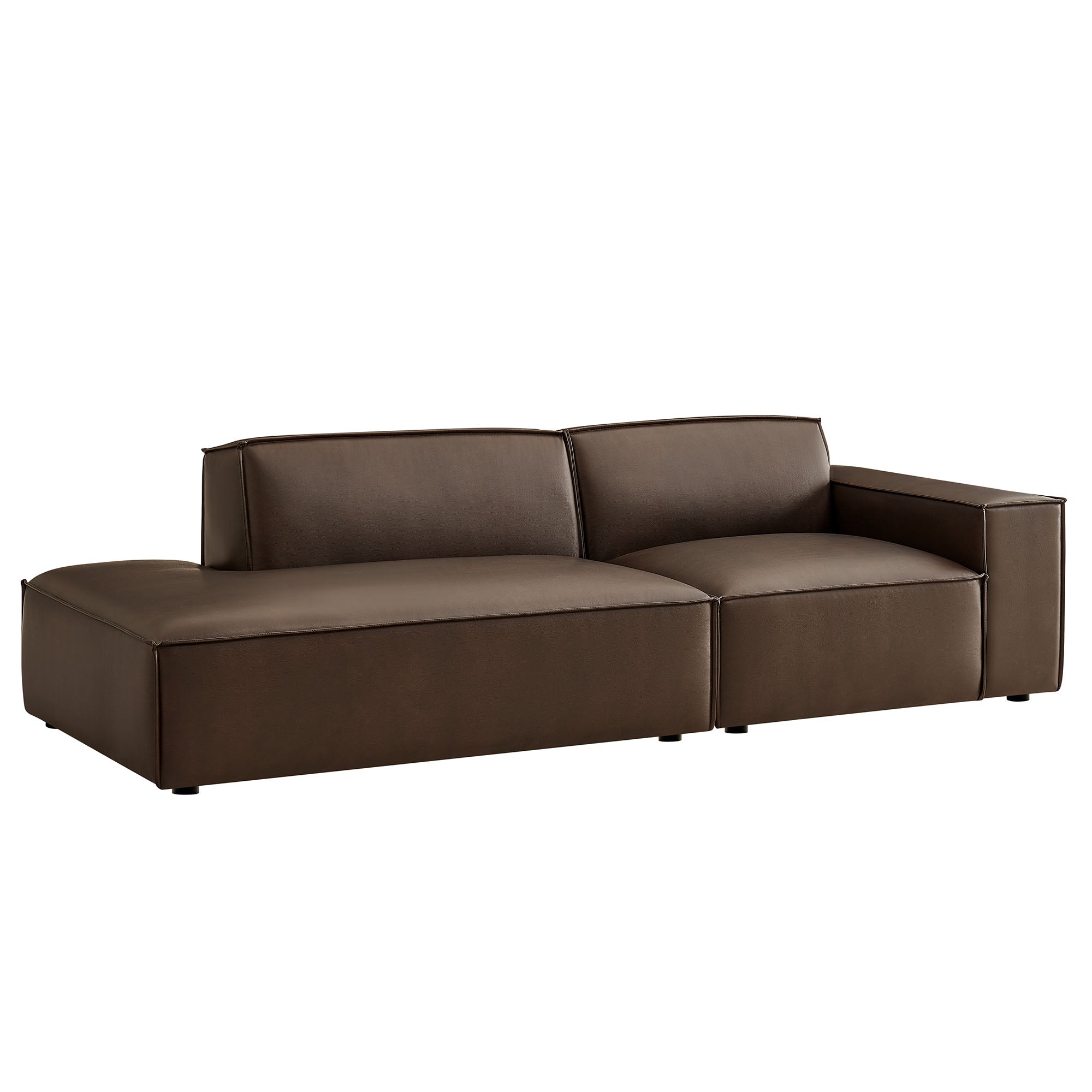 Restore 2-Piece Vegan Leather Modular Loveseat - Espresso (EEI-7428-ESP)
