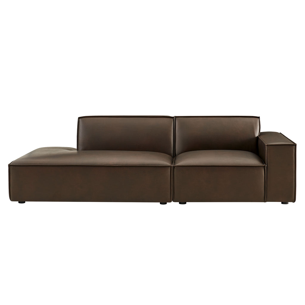 Restore 2-Piece Vegan Leather Modular Loveseat - Espresso (EEI-7428-ESP)