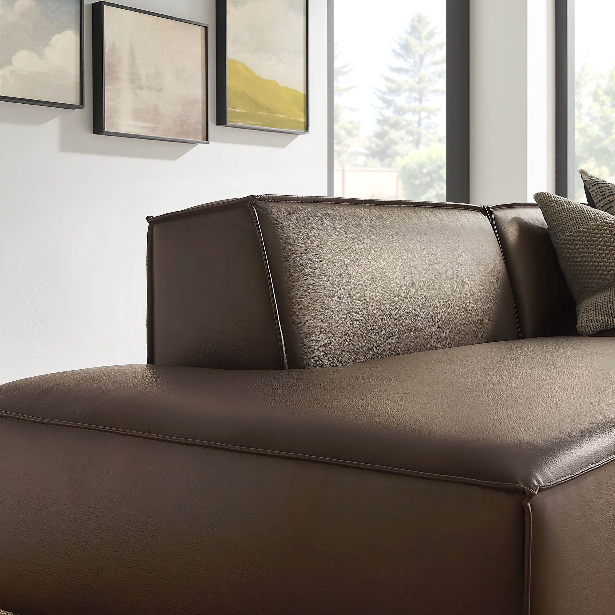 Restore 2-Piece Vegan Leather Modular Loveseat - Espresso (EEI-7428-ESP)