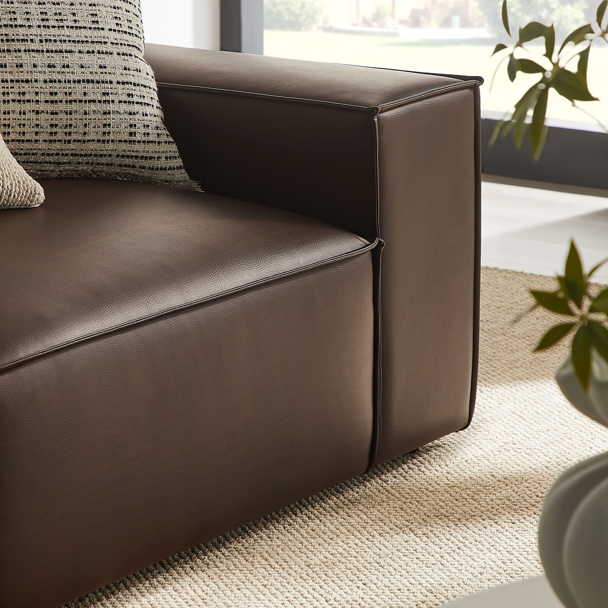 Restore 2-Piece Vegan Leather Modular Loveseat - Espresso (EEI-7428-ESP)