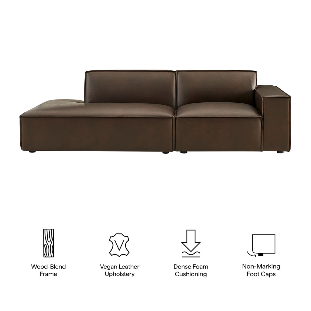 Restore 2-Piece Vegan Leather Modular Loveseat - Espresso (EEI-7428-ESP)