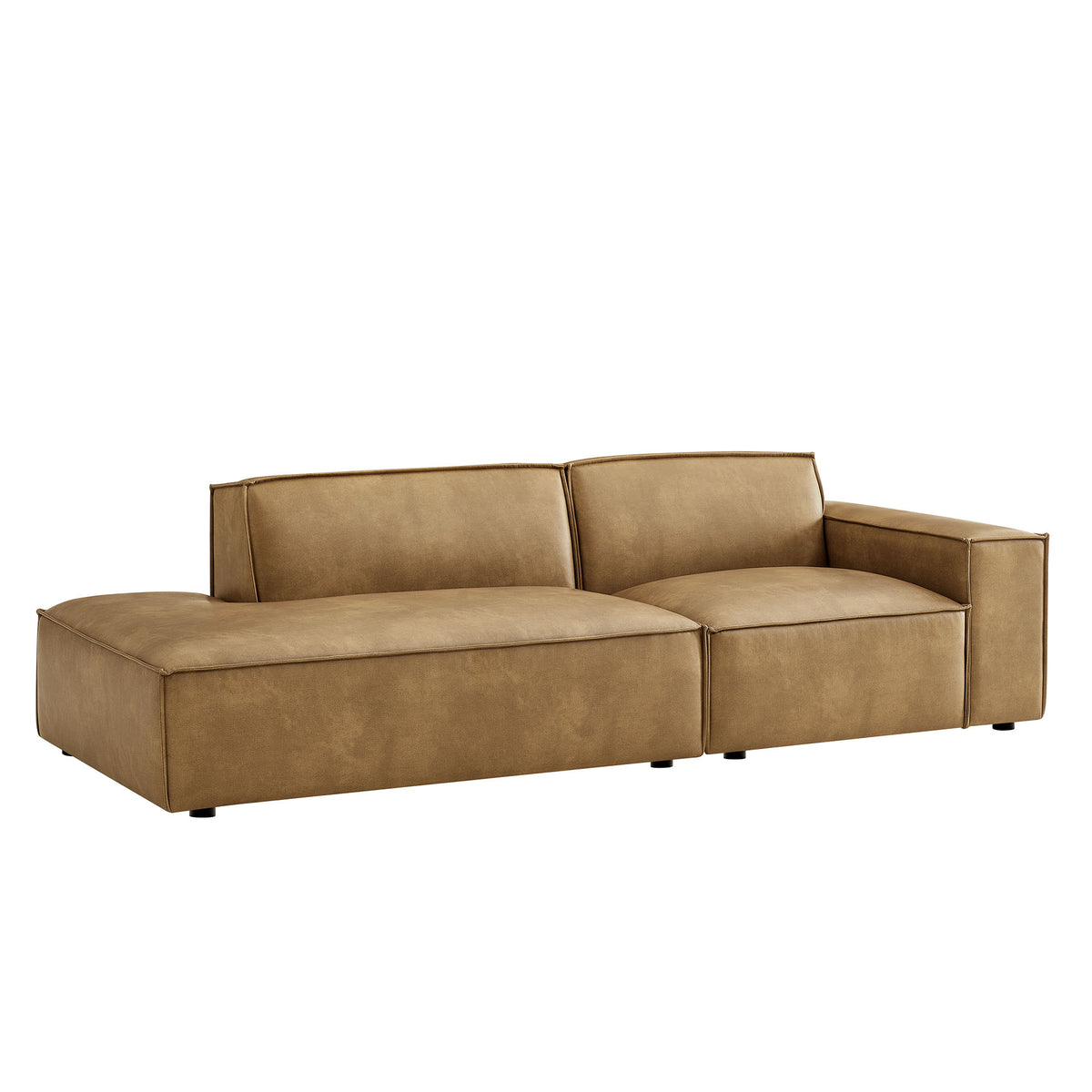 Restore 2-Piece Vegan Leather Modular Loveseat - Toast (EEI-7428-TST)