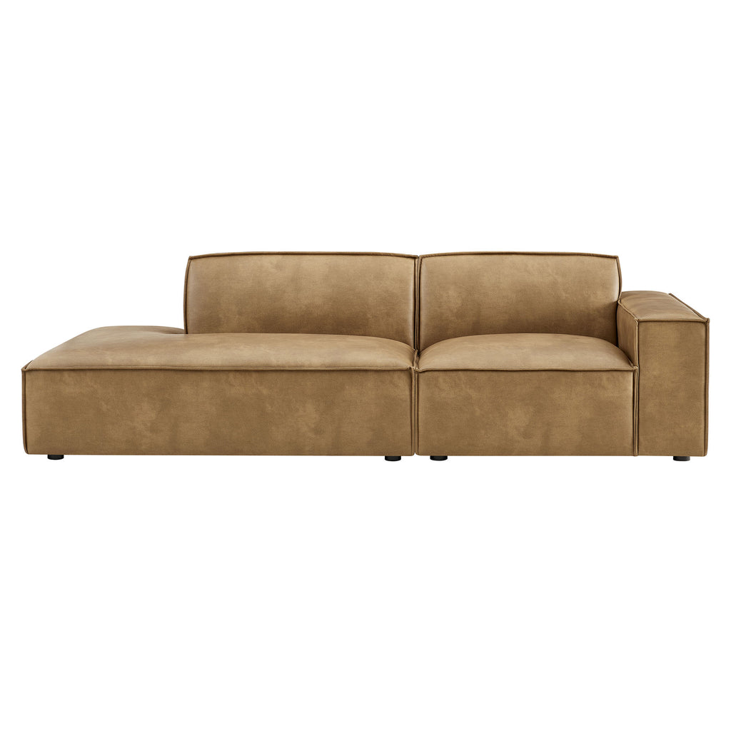 Restore 2-Piece Vegan Leather Modular Loveseat - Toast (EEI-7428-TST)