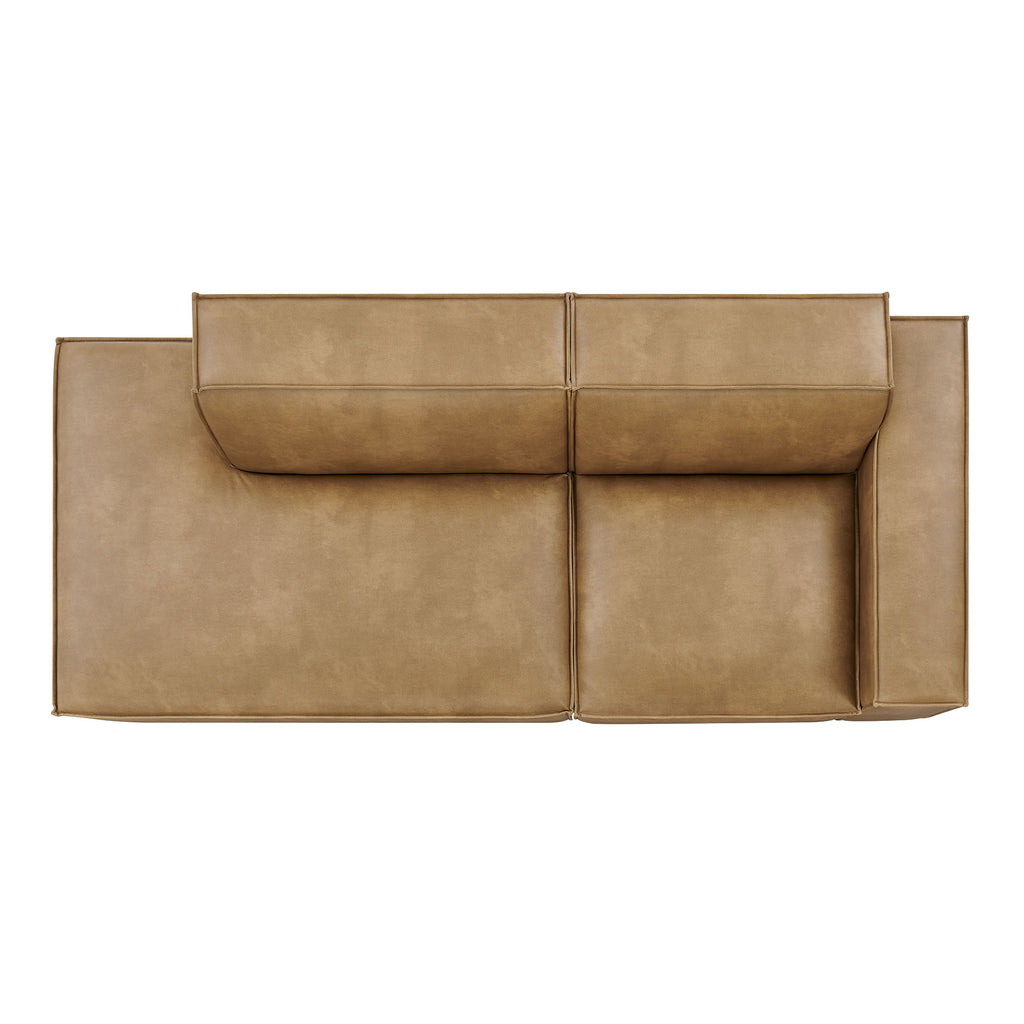 Restore 2-Piece Vegan Leather Modular Loveseat - Toast (EEI-7428-TST)