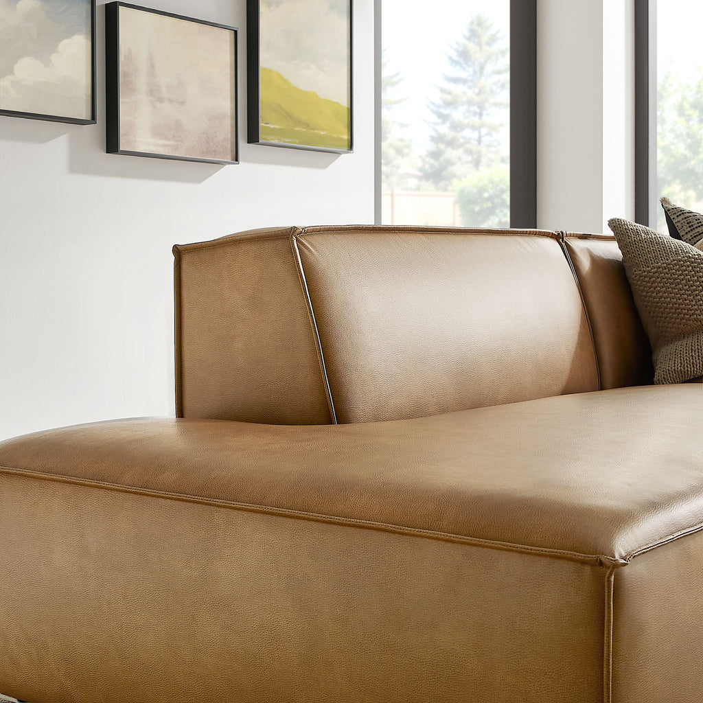 Restore 2-Piece Vegan Leather Modular Loveseat - Toast (EEI-7428-TST)