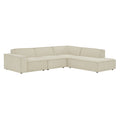 Restore 4-Piece Performance Fabric Upholstered Modular L-Shaped Sofa - Ecru (Chair, Corner Chair, Chaise, Chair)