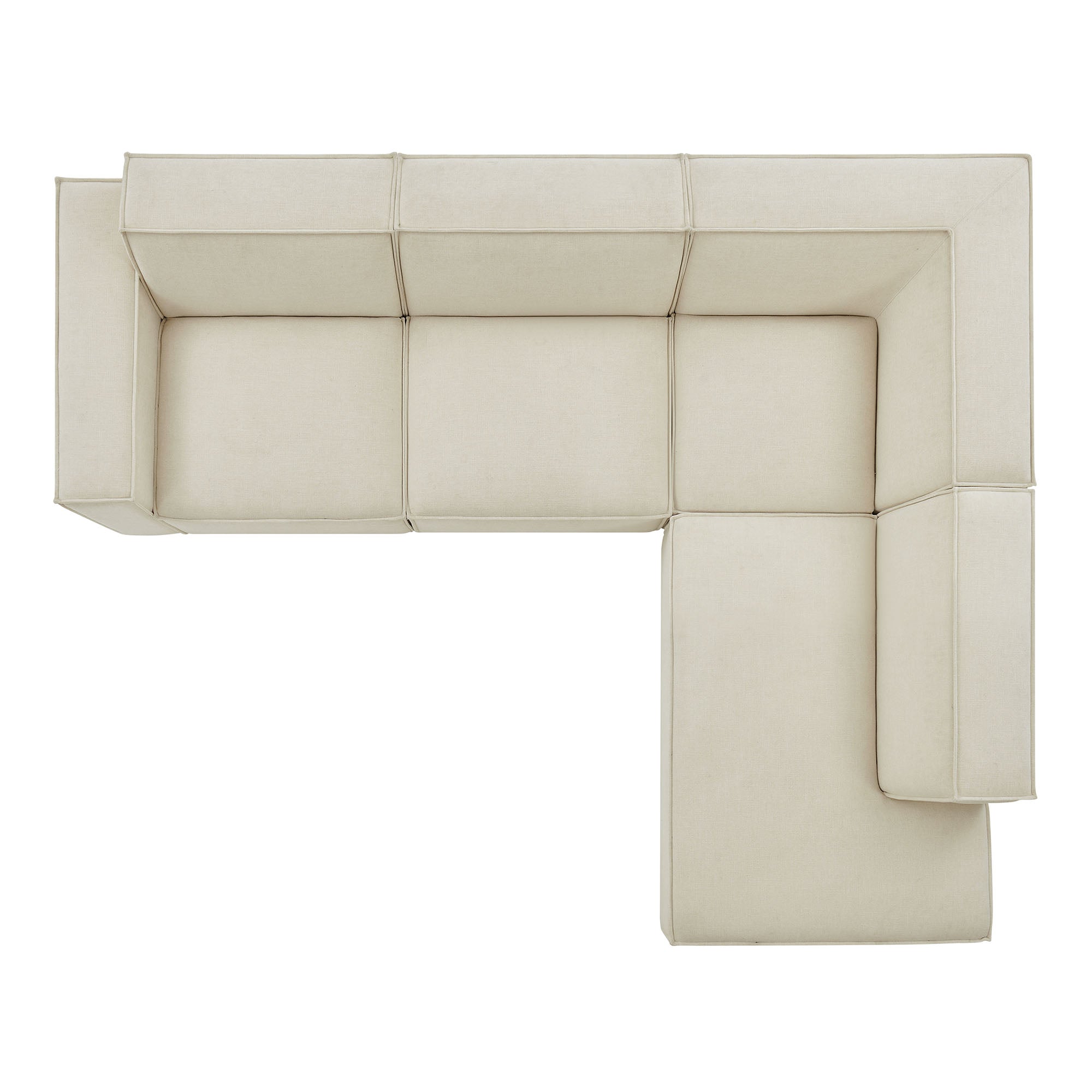 Restore 4-Piece Performance Fabric Upholstered Modular L-Shaped Sofa - Ecru (Chair, Corner Chair, Chaise, Chair)