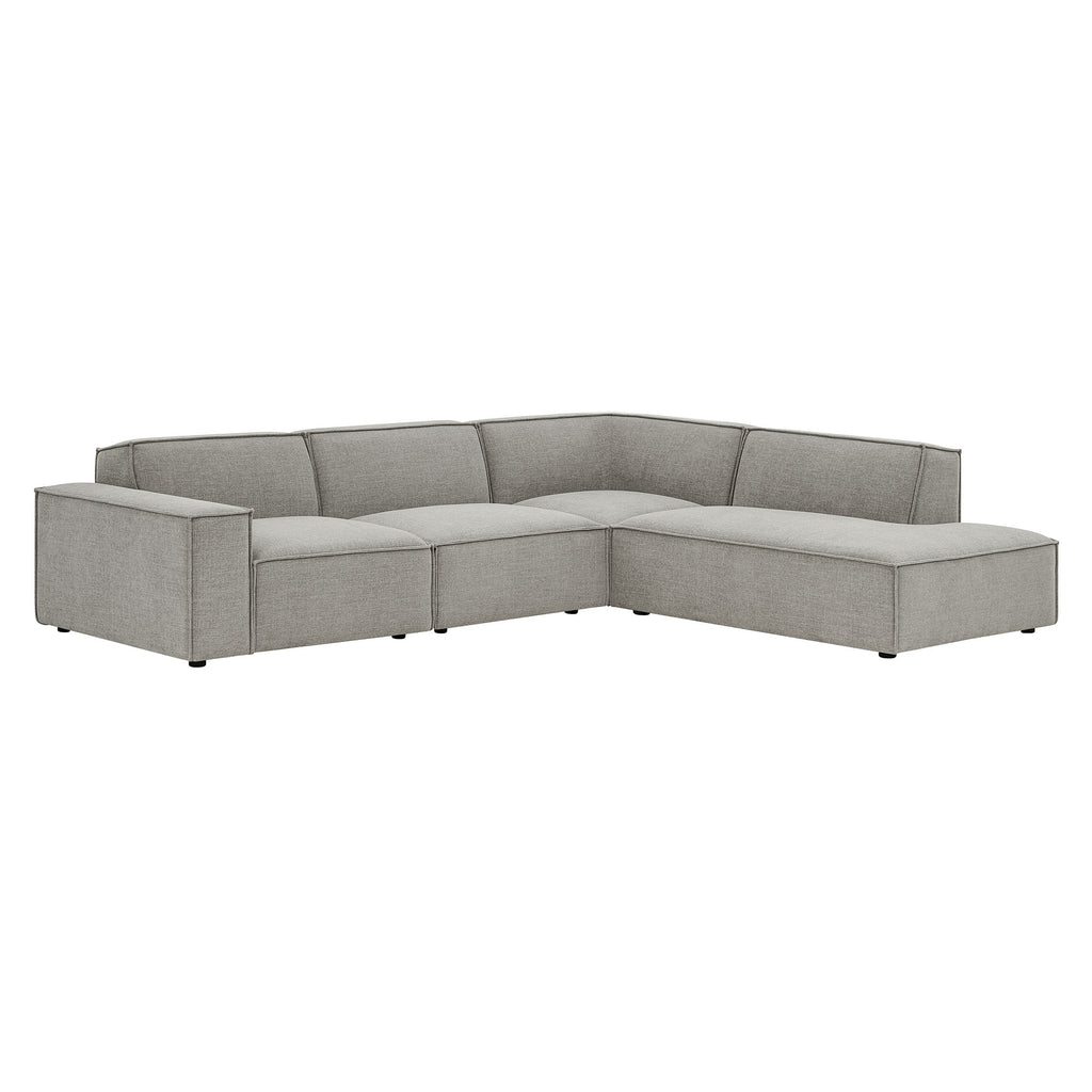 Restore 4-Piece Performance Fabric Upholstered Modular L-Shaped Sofa - Pewter (Chair, Corner Chair, Chaise, Chair)