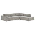 Restore 4-Piece Performance Fabric Upholstered Modular L-Shaped Sofa - Pewter (Chair, Corner Chair, Chaise, Chair)