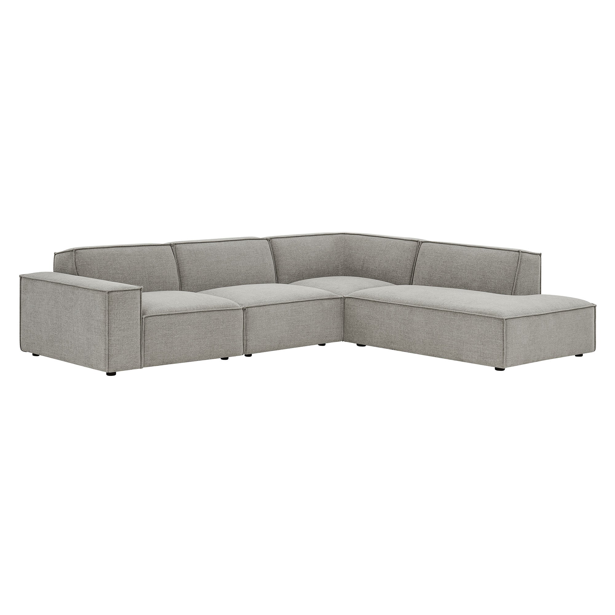 Restore 4-Piece Performance Fabric Upholstered Modular L-Shaped Sofa - Pewter (Chair, Corner Chair, Chaise, Chair)
