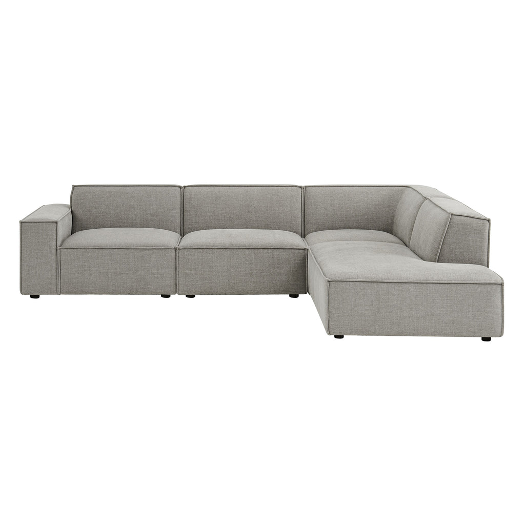 Restore 4-Piece Performance Fabric Upholstered Modular L-Shaped Sofa - Pewter (Chair, Corner Chair, Chaise, Chair)