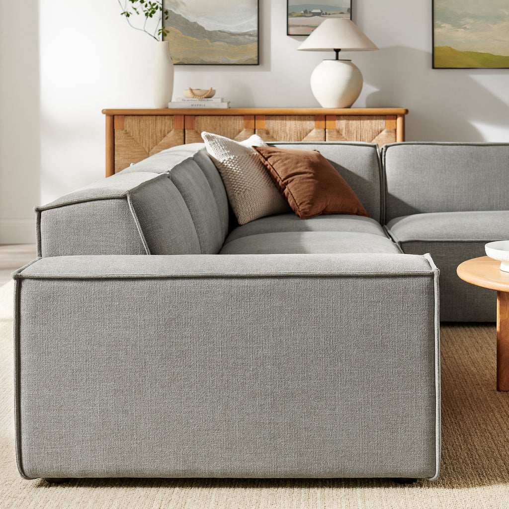 Restore 4-Piece Performance Fabric Upholstered Modular L-Shaped Sofa - Pewter (Chair, Corner Chair, Chaise, Chair)