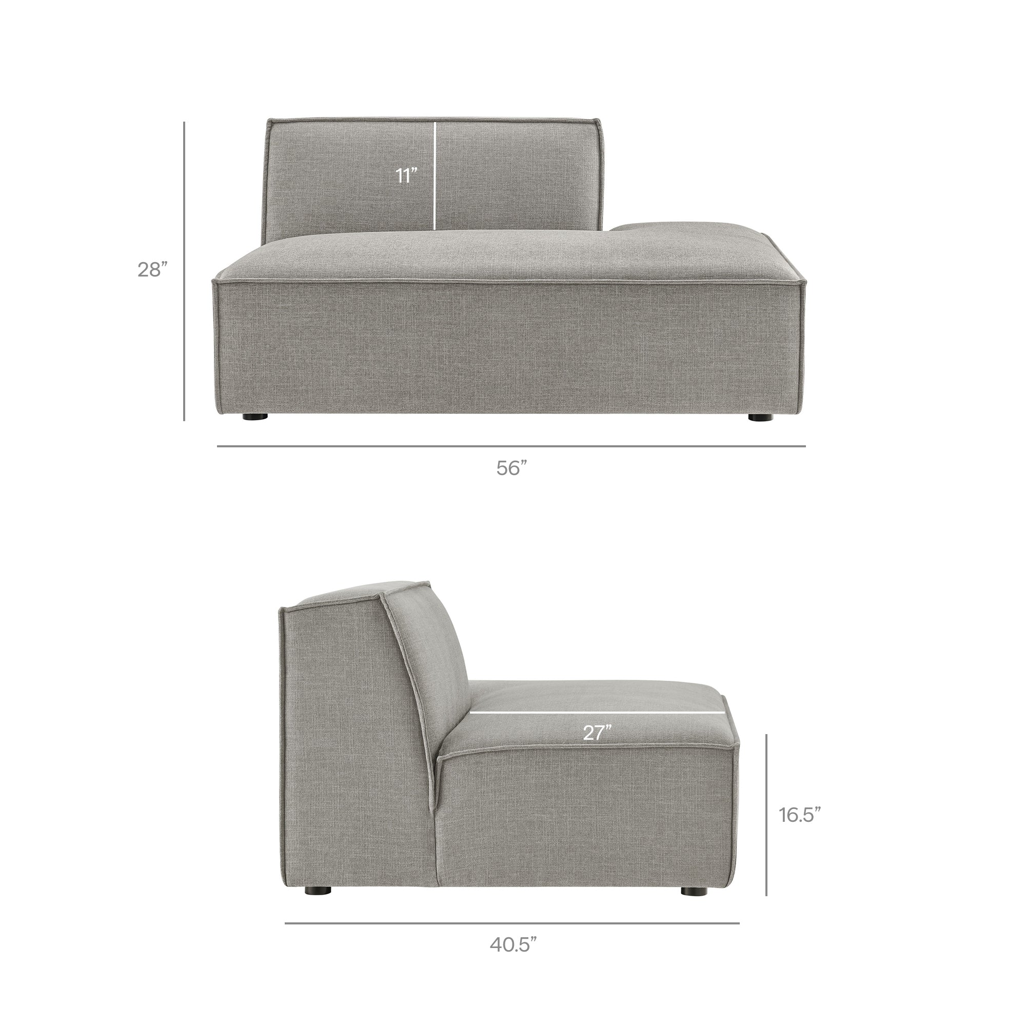 Restore 4-Piece Performance Fabric Upholstered Modular L-Shaped Sofa - Pewter (Chair, Corner Chair, Chaise, Chair)