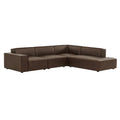 Restore 4-Piece Vegan Leather Modular L-Shaped Sofa - Espresso (Chair, Corner Chair, Chaise, Chair)