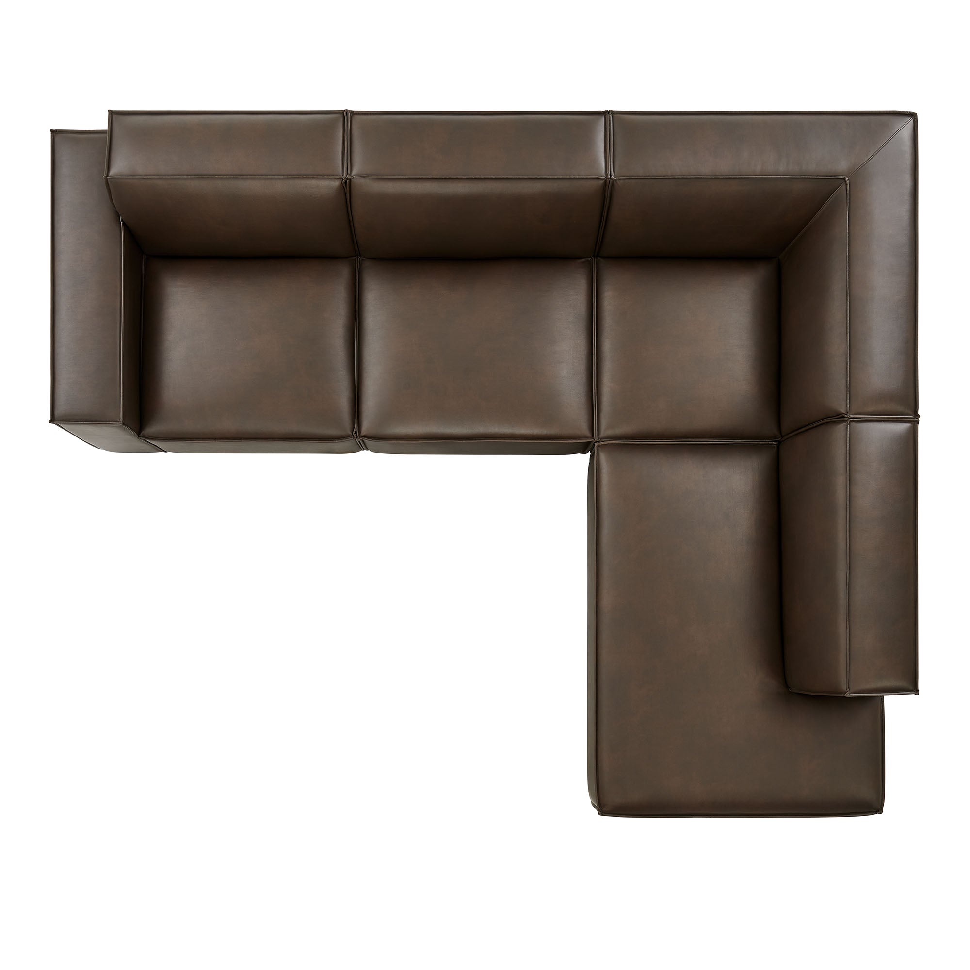 Restore 4-Piece Vegan Leather Modular L-Shaped Sofa - Espresso (Chair, Corner Chair, Chaise, Chair)