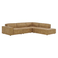 Restore 4-Piece Vegan Leather Modular L-Shaped Sofa - Toast (Chair, Corner Chair, Chaise, Chair)