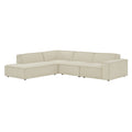 Restore 4-Piece Performance Fabric Upholstered Modular L-Shaped Sofa - Ecru (Chair, Chaise, Chair, Corner Chair)