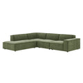 Restore 4-Piece Performance Fabric Upholstered Modular L-Shaped Sofa - Foliage (Chair, Chaise, Chair, Corner Chair)