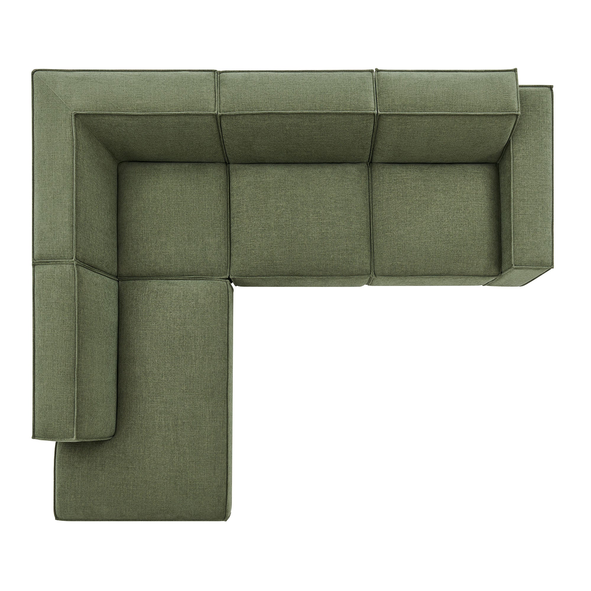 Restore 4-Piece Performance Fabric Upholstered Modular L-Shaped Sofa - Foliage (Chair, Chaise, Chair, Corner Chair)